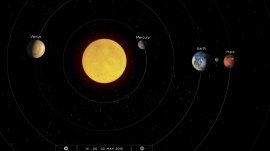 Марс в противостоянии с Солнцем 22 мая 2016 года. Рисунок-схема: solarsystemscope.com